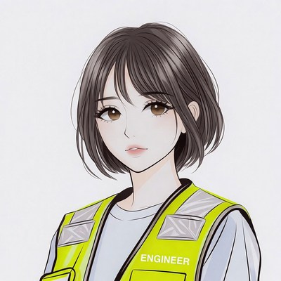 Anime girl wearing engineer vest