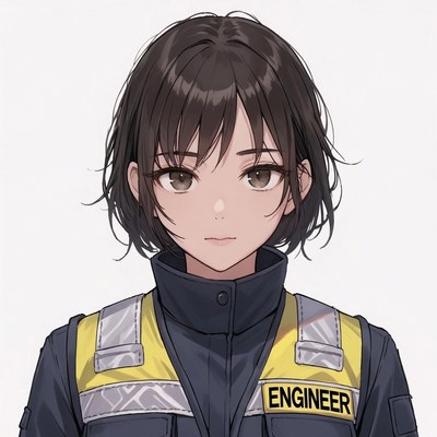 Anime girl in engineer uniform