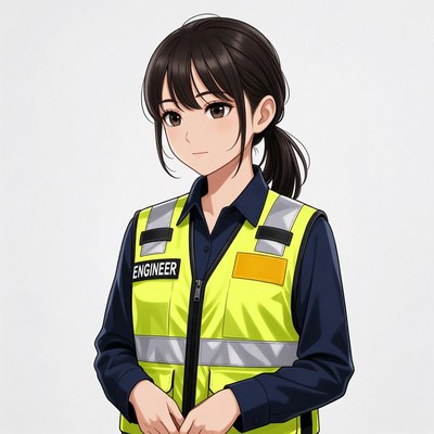 Anime girl in engineer vest