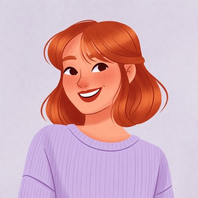 Smiling woman with red hair