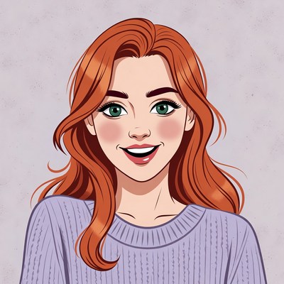 Smiling woman with red hair