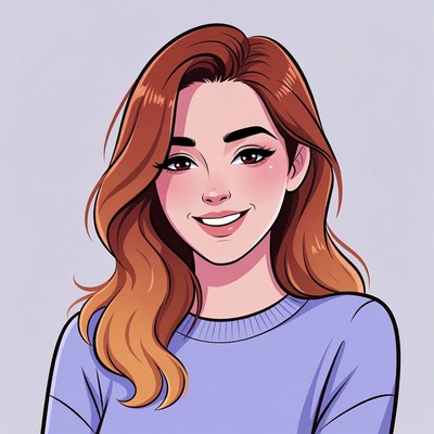 Smiling woman with red hair