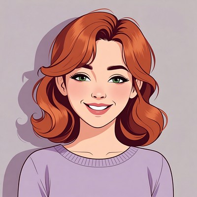 Smiling woman with red hair