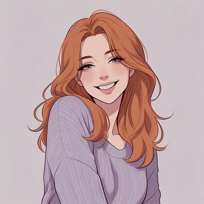 Smiling woman with red hair