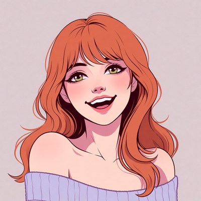 Smiling woman with red hair
