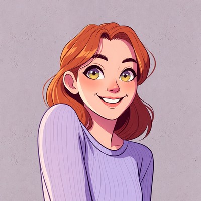 Smiling woman with red hair