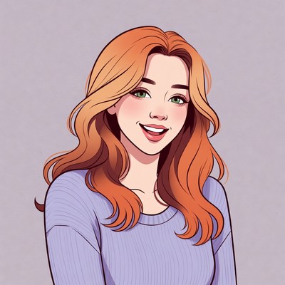 Smiling woman with red hair