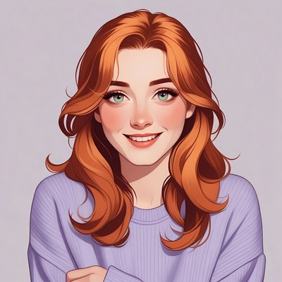 Smiling woman with red hair