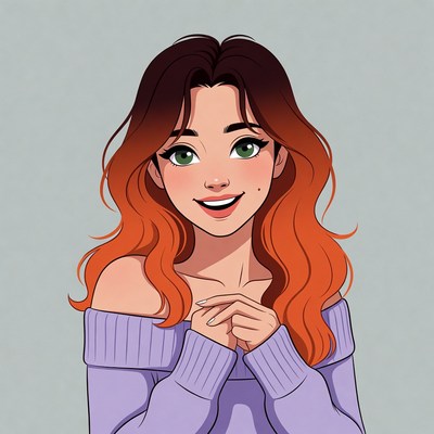 Smiling woman with ombre hair