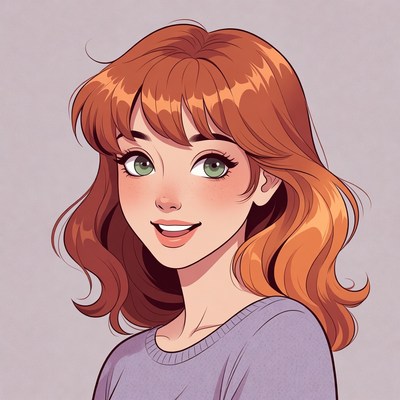 Smiling woman with red hair