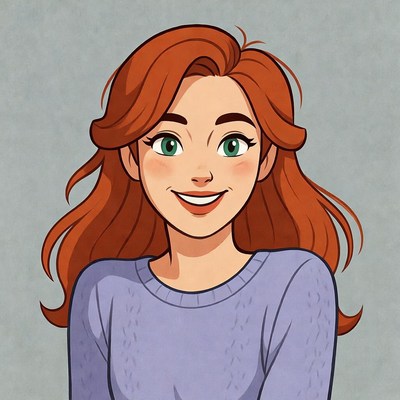 Smiling woman with red hair