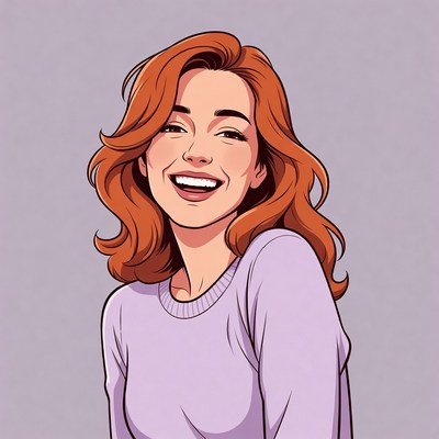 Smiling woman with red hair