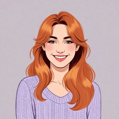 Smiling woman with red hair