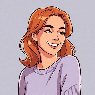 Smiling woman with red hair