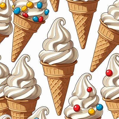 Colorful Candy-Topped Ice Cream Cones