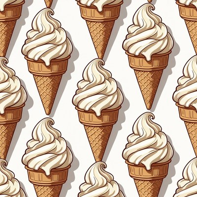 Vanilla Ice Cream Cones Pattern