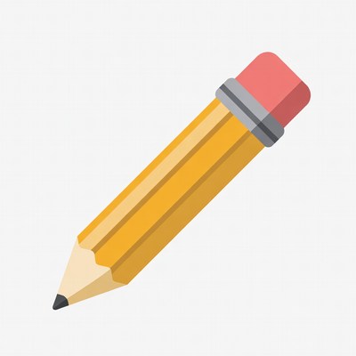 Yellow pencil with eraser