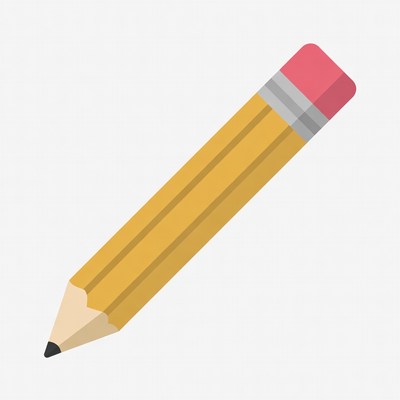 Yellow pencil with eraser