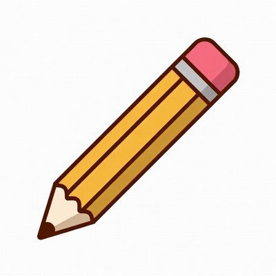 Yellow pencil with eraser