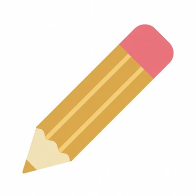 Yellow pencil with pink eraser