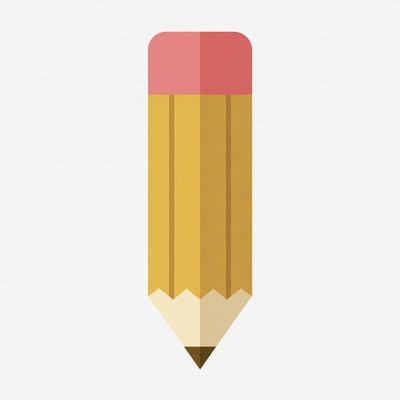 Yellow pencil with pink eraser
