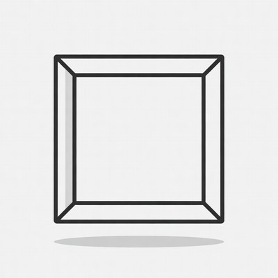 3D Square Frame Outline