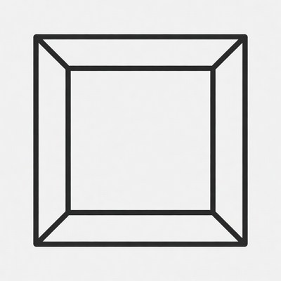 Black Outline Cube Illustration