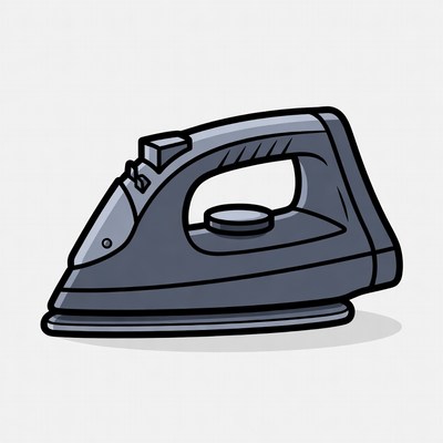 Cartoon Steam Iron Illustration
