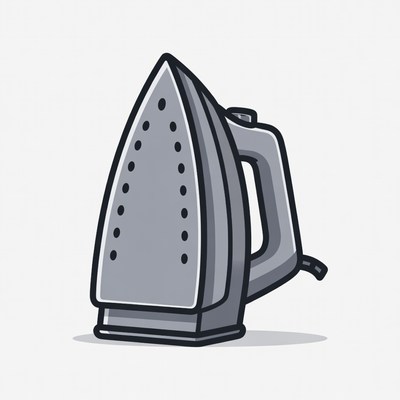 Cartoon Steam Iron Illustration