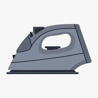 Gray Steam Iron Illustration