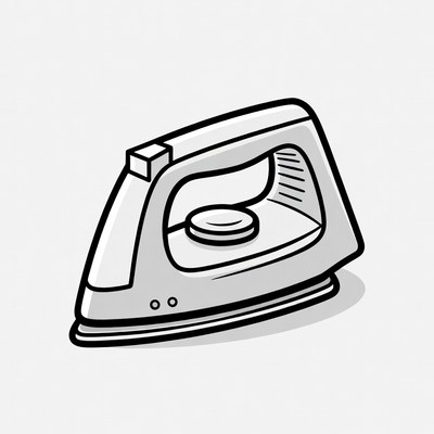 Cartoon Steam Iron Illustration