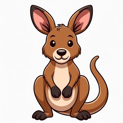 Cute cartoon kangaroo illustration
