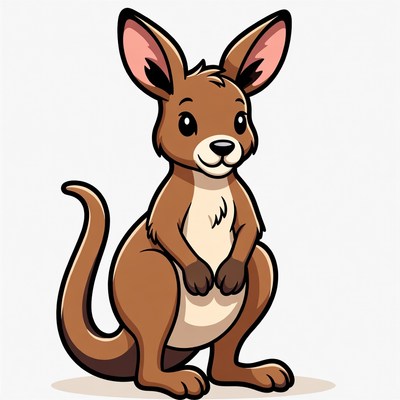Cute cartoon kangaroo standing