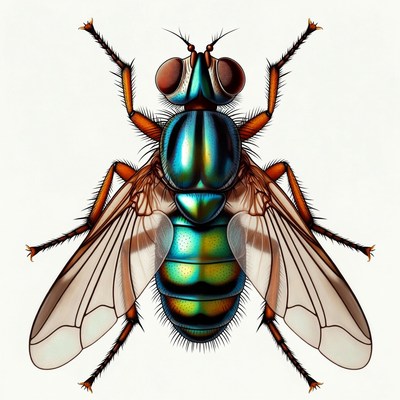 Colorful Metallic Fly Illustration