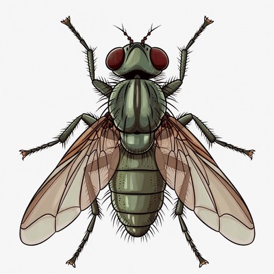 Green House Fly Illustration
