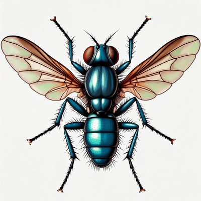 Blue Fly Illustration