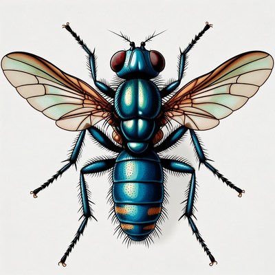 Blue Fly Illustration