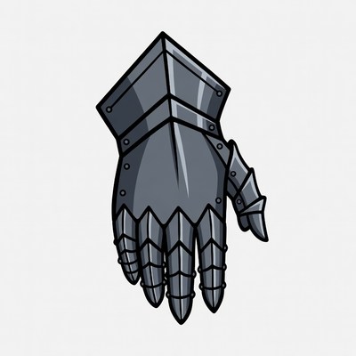 Medieval Knight Gauntlet Illustration