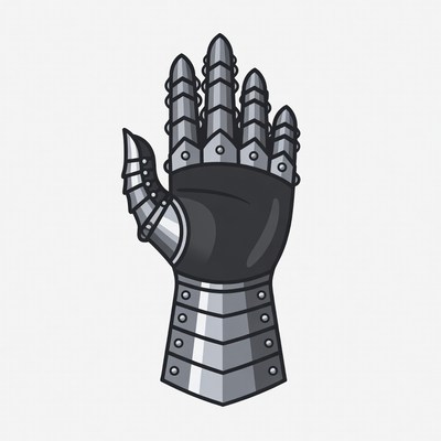 Medieval Knight Gauntlet Illustration