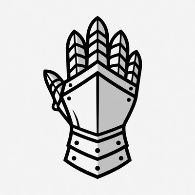 Medieval Knight Gauntlet Illustration