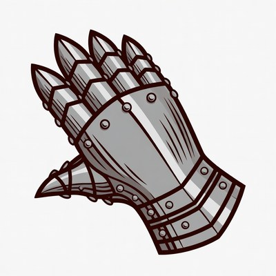 Medieval Knight Gauntlet Illustration