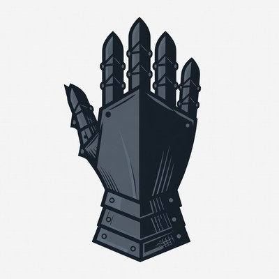 Medieval Armored Gauntlet Illustration