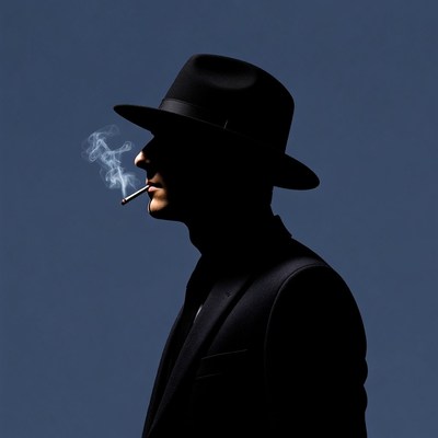 Man smoking cigarette in fedora hat