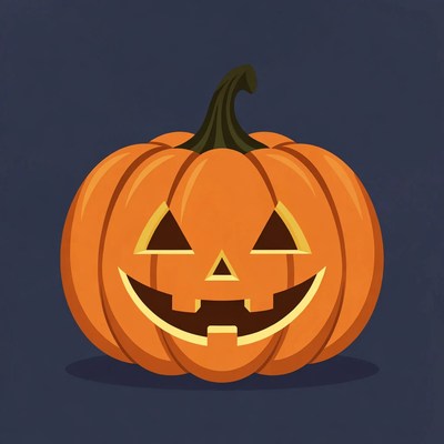 Carved Jack-o-Lantern Pumpkin Illustration