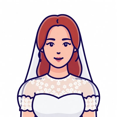 Bride with red hair and veil