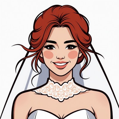 Bride with Red Updo Hairstyle