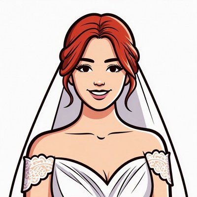 Bride in white wedding dress