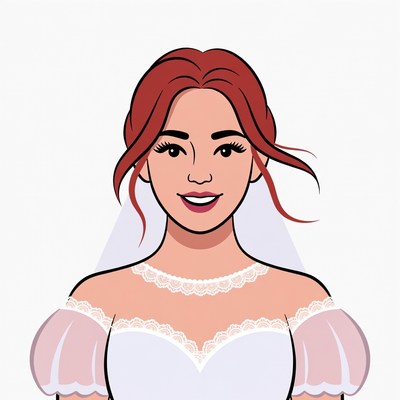 Bride with red hair smiling