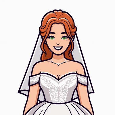 Bride in white wedding dress