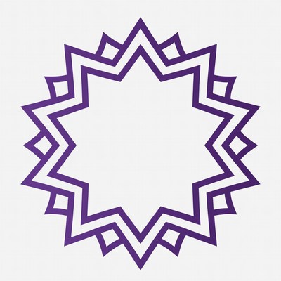 Purple Starburst Outline Vector